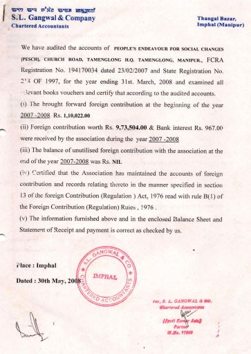 FCRA Account 2007-2008