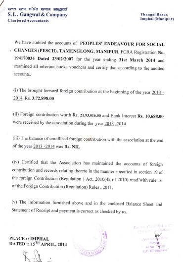 FCRA Account 2013-2014