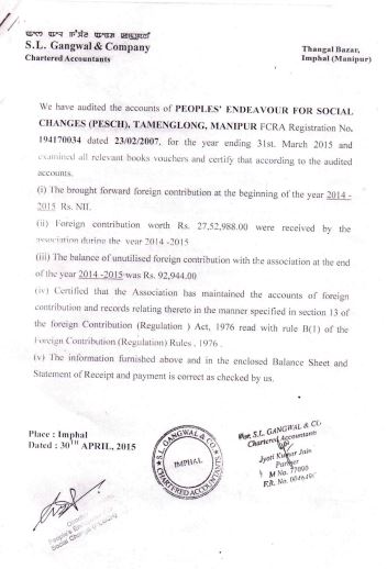 FCRA Account 2014-2015
