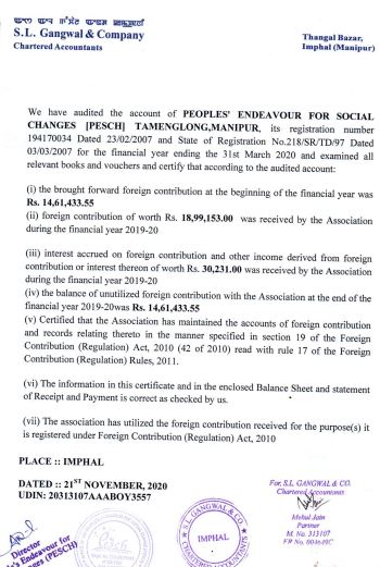 FCRA Account 2018-2019